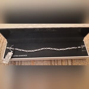 Silver Bracelet with Simulated Diamonds